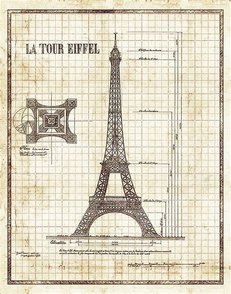 Eiffel Tower Blueprint eiffel Tower Prints eiffel Tower Art - Etsy | Eiffel tower art, Eiffel ...