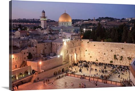 Wailing Wall and Dome of The Rock Mosque, Jerusalem, Israel Wall Art ...