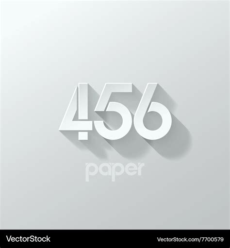 Number four 4 five 5 six 6 logo paper set Vector Image