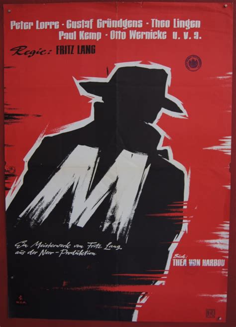 M, Fritz Lang, 1931 Movie, Peter Lorre, Old Film Playbill, Germany ...