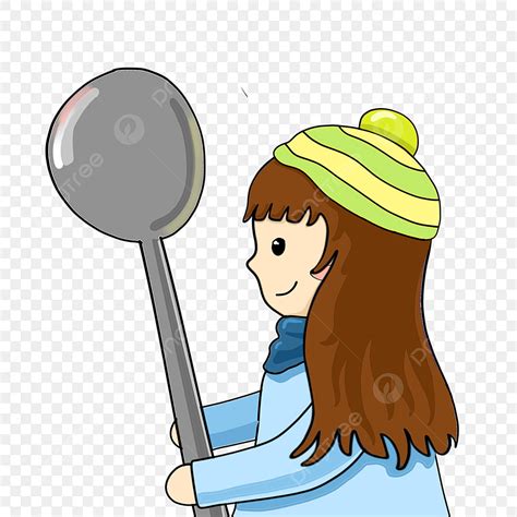 Spoon Character Clipart PNG Images, Cartoon Girl Character Design ...