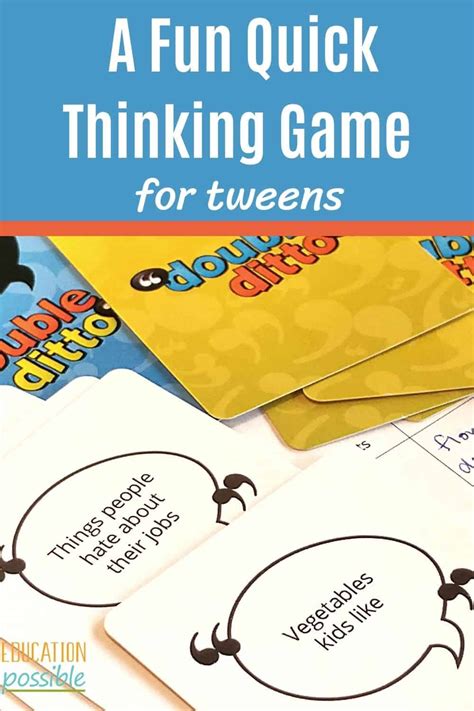 Double Ditto is a Fun Quick Thinking Game for Tweens