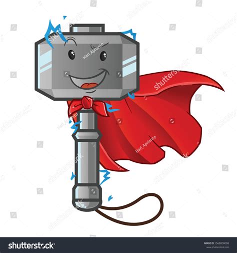 Thors Hammer Mjolnir Emoticonsuper Hero Cartoon Stock Vector (Royalty Free) 1568000008 ...