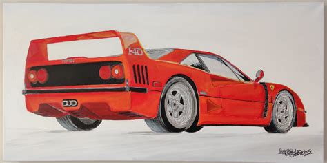 "Ferrari F40" Painting by Michael Ledwitz | PCARMARKET