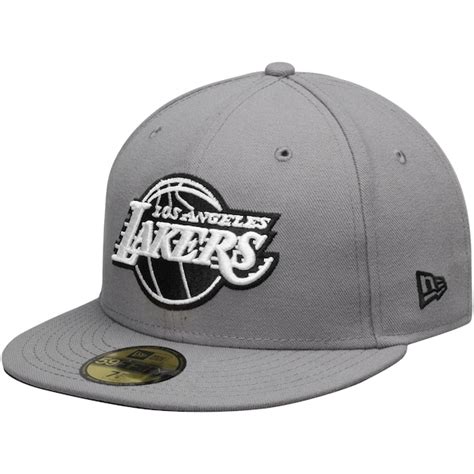 Mens Los Angeles Lakers New Era Gray/Black 59FIFTY Fitted Hat - NBA Store