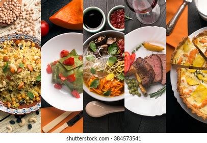 Cuisine Different Countries Western Eastern Dishes Stock Photo ...