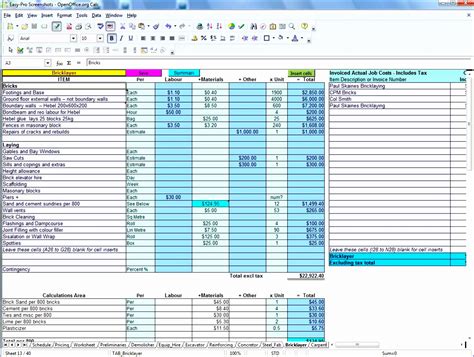 Project Resource Estimation Template