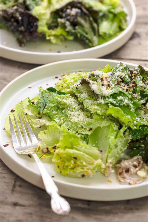 5-Minute Lemon Parmesan Lettuce Salad | The Mediterranean Dish