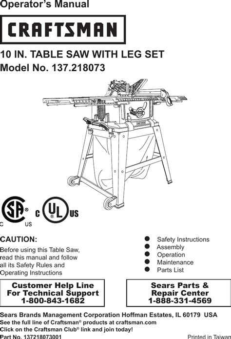 Craftsman 137218071 218073_BT2504RC_English_021114_Rev 1 User Manual ...