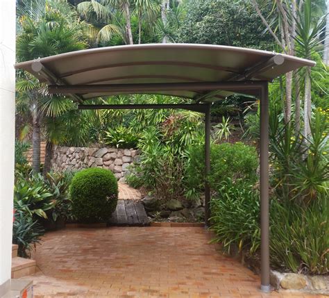 A cantilevered awning is the perfect solution to this small car space | Carport designs, Car ...