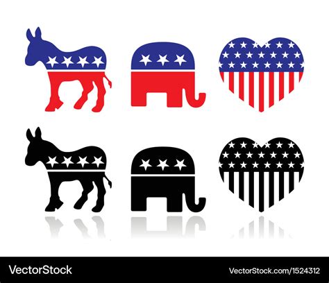 USA political parties symbols Royalty Free Vector Image