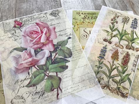Printed Images on Tissue Paper Decoupage Crafting Ephemera - Etsy