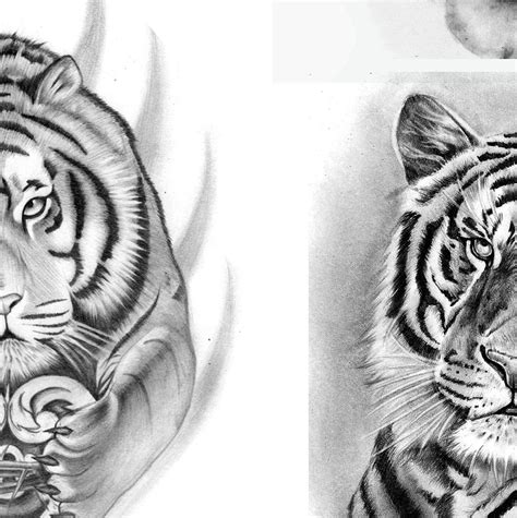 4 x Realistic tiger tattoo design digital download – TattooDesignStock