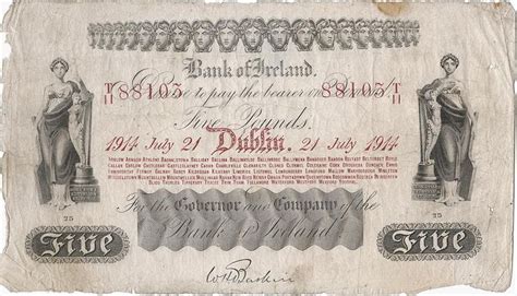 Pin on Early Irish Banknotes