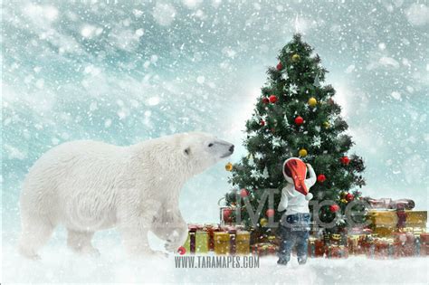 Christmas Polar Bear Decorating Christmas Tree- Polar Bear Decorating ...