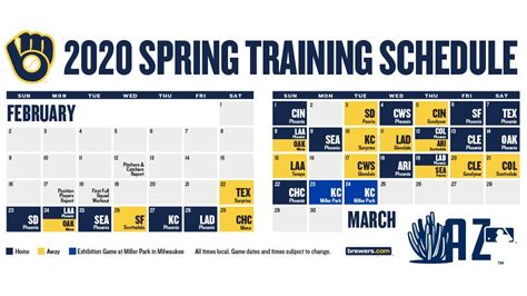 BREWERS ANNOUNCE 2020 SPRING TRAINING SCHEDULE | by Caitlin Moyer ...