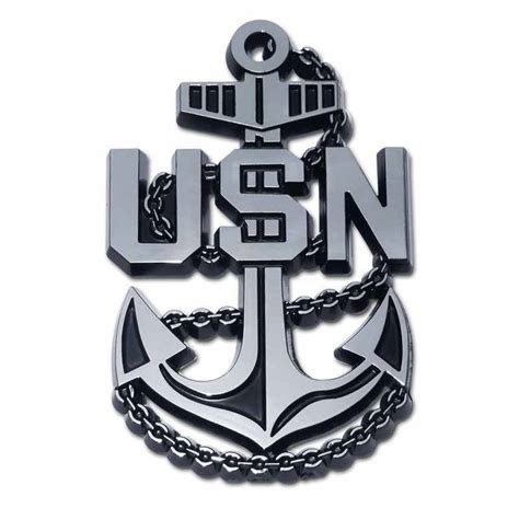 Navy USN Anchor Chrome Car Emblem - I AmEricas Flags