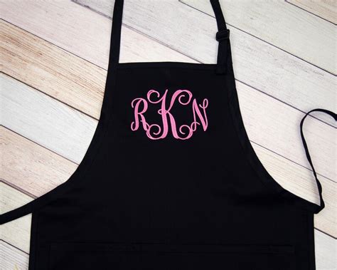 Monogram Apron Custom Embroidered Apron Personalized Cooking | Etsy