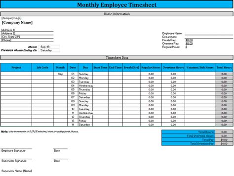 Download Free Monthly Timesheet Template Replicon, 47% OFF