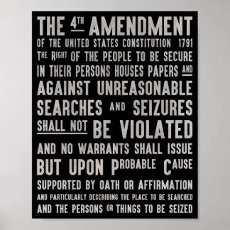 Fourth Amendment Posters | Zazzle Canada