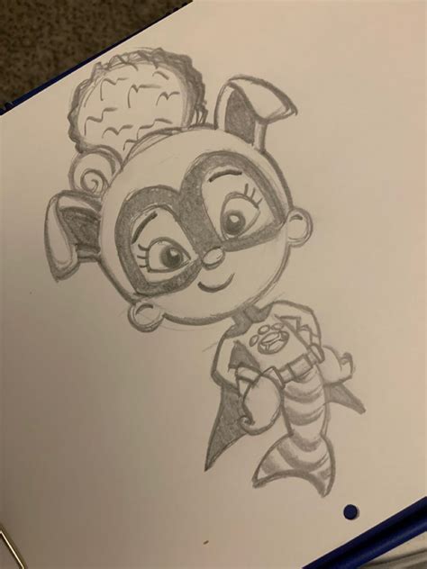 a pencil drawing of a cartoon character