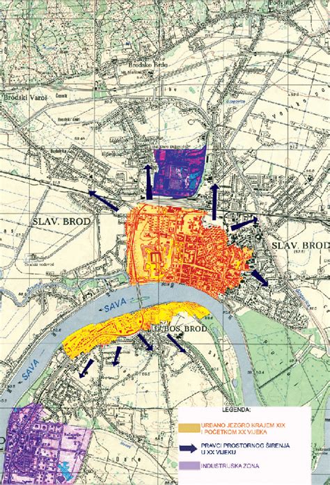 Directions of spatial expansion of Brod and Slavonski Brod (Source: map... | Download Scientific ...