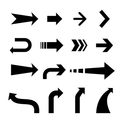 Arrow shape icon set. Suitable for design element of direction map ...