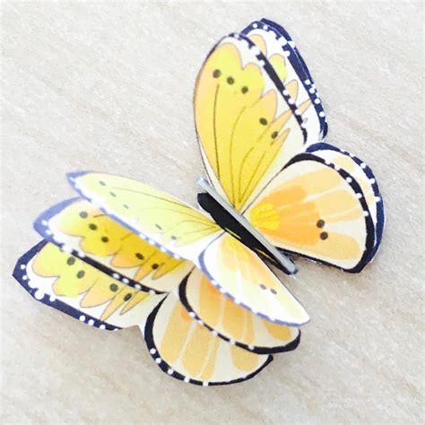 How to make a 3d paper butterfly + free printable butterfly sticker sheet - Schmetterlinge ...