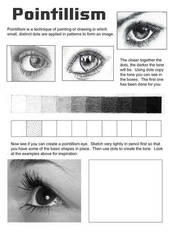 Pointillism Worksheet | Teaching Resources | Art handouts, High school ...