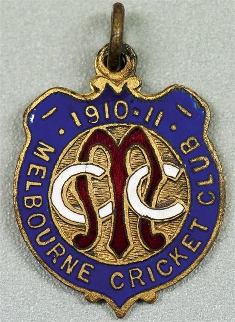 MELBOURNE CRICKET CLUB, 1910-11 membership badge, made by A.J.King, No ...