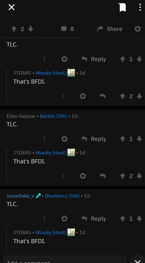 TLC. That's BFDI : r/ontheledgeandshit