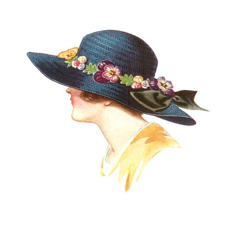 Antique Images: Free Fashion Clip Art: 1915 Women's Spring Hat Fashion ...