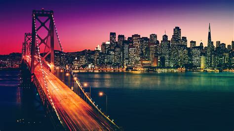 Download wallpaper 3840x2160 san francisco, city, buildings, bridge, night 4k wallpaper, uhd ...