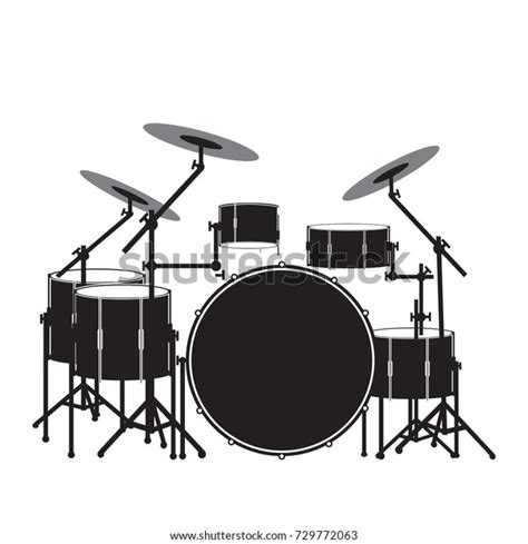 Drum Set Vector Illustration Isolated On Stock Vector (Royalty Free ...