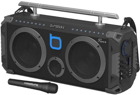 Bumpboxx Bluetooth Boombox Flare8 Black | Retro Boombox with Bluetooth ...