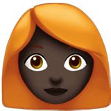 👩🏿‍🦰 Woman: Dark Skin Tone, Red Hair Emoji on Apple iOS 13.2