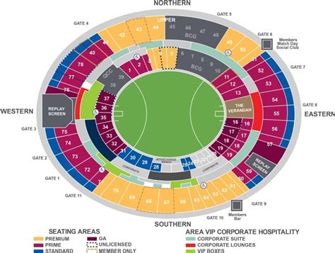 Brisbane Cricket Ground Seating Chart with Rows and Seat Numbers 2024