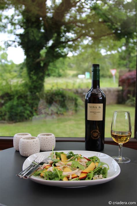 Summer sherry pairing – smoked chicken and peach salad with Amontillado – Criadera – adventures ...