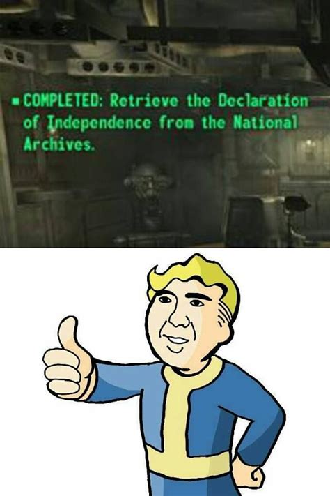 Stealing the Declaration of Independence in Wasteland D.C.? #Fallout3 | Funny memes, Fallout ...