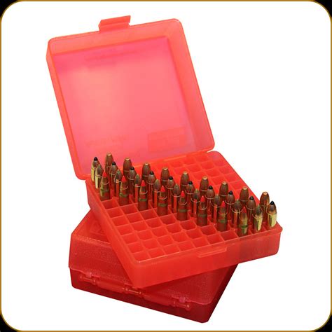 MTM - Case-Gard - 100 Rifle Series Ammo Box - 22 Mag/17 HMR - 100rd ...