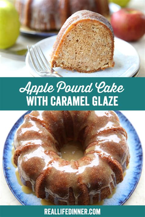 Apple Pound Cake with Caramel Glaze - Real Life Dinner