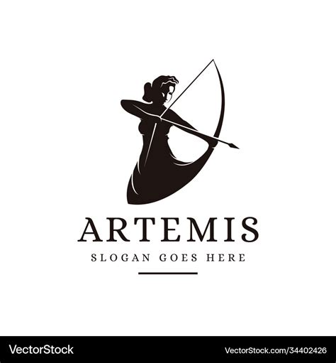 Artemis goddess logo icon Royalty Free Vector Image