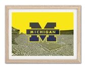 Items similar to Michigan Wolverines football custom Art Print ...