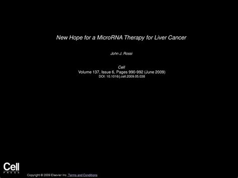 New Hope for a MicroRNA Therapy for Liver Cancer - ppt download