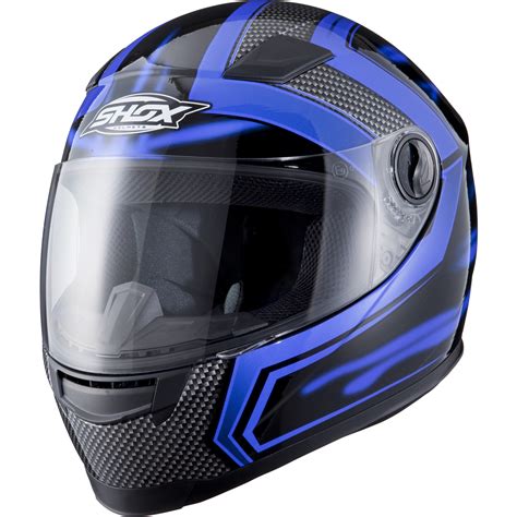 Shox Sniper Skar Blue Motorcycle Helmet Full Face Scooter Motorbike ...