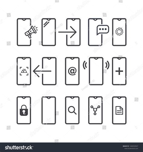 Notch Mobile Icon Set Design Stock Vector (Royalty Free) 1440293927 | Shutterstock