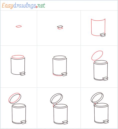 How To Draw A Trash Can Step by Step - [9 Easy Phase]