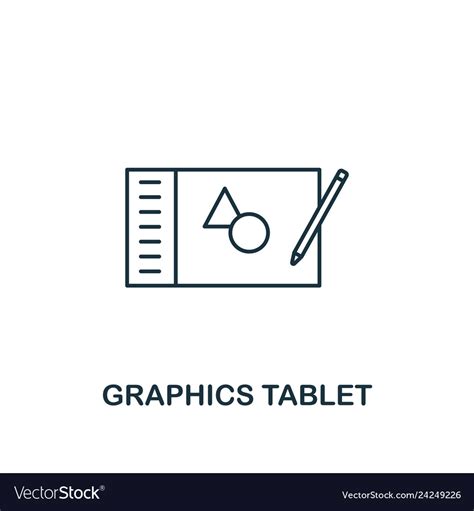 Graphics tablet icon thin outline style design Vector Image