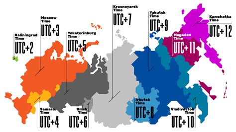 Time Zones In Russia Map - Map