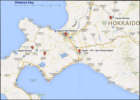 Hokkaido Ski Resorts Map